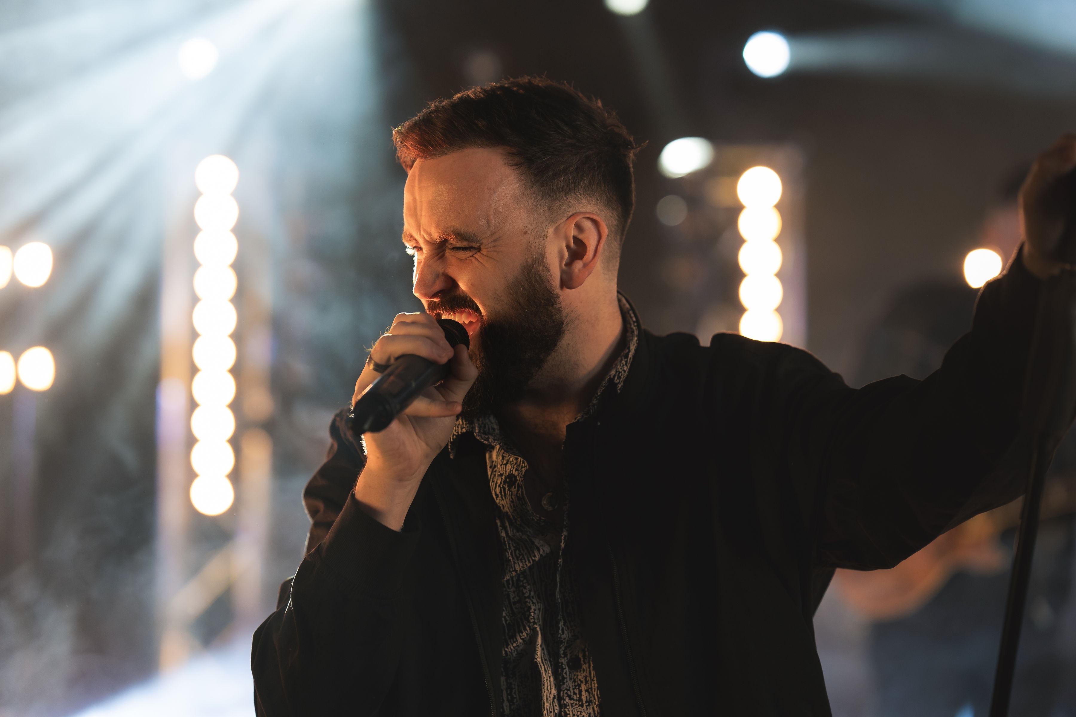 Cold Rush vocalist close-up performing